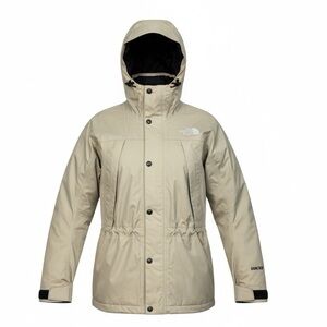 *The North Face Rain Jacket Womens Size X-Small Beige Drawstring Waist Hood